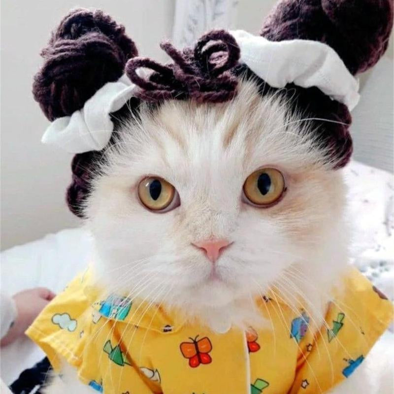 Cat Wig Funny Cute Cat Costume Hat Hair Roller Accessories Dress up Clothing Festival Party (Pink Roller)
