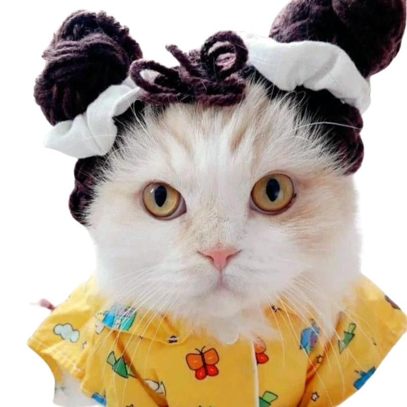 Cat Wig Funny Cute Cat Costume Hat Hair Roller Accessories Dress up Clothing Festival Party (Pink Roller)