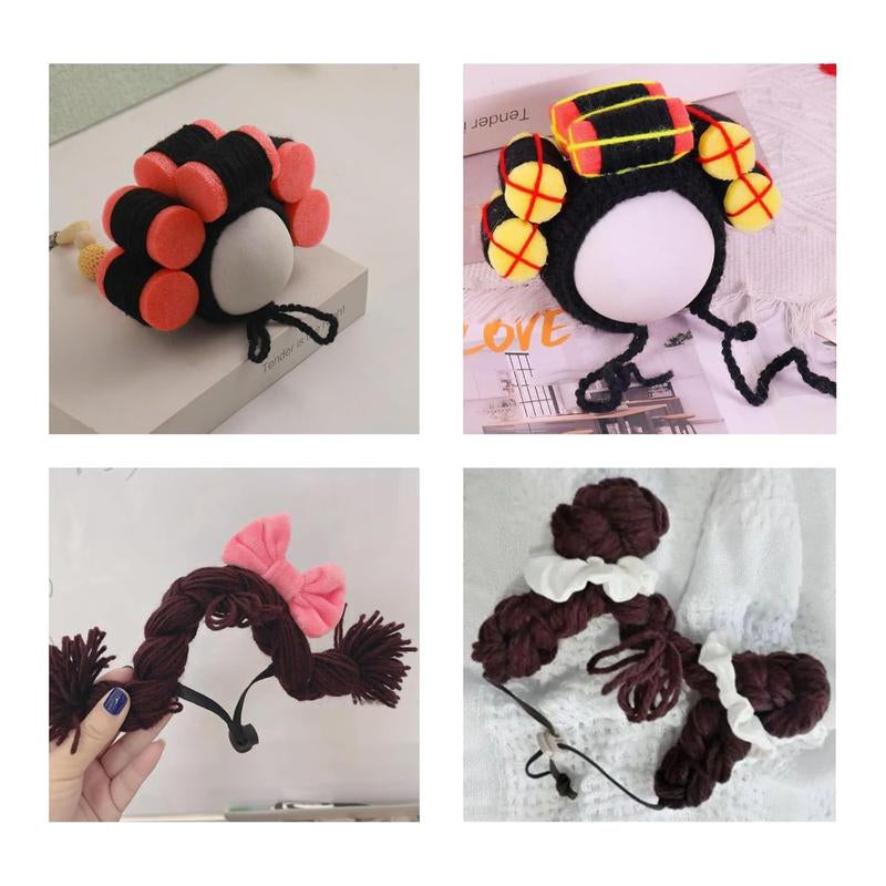 Cat Wig Funny Cute Cat Costume Hat Hair Roller Accessories Dress up Clothing Festival Party (Pink Roller)
