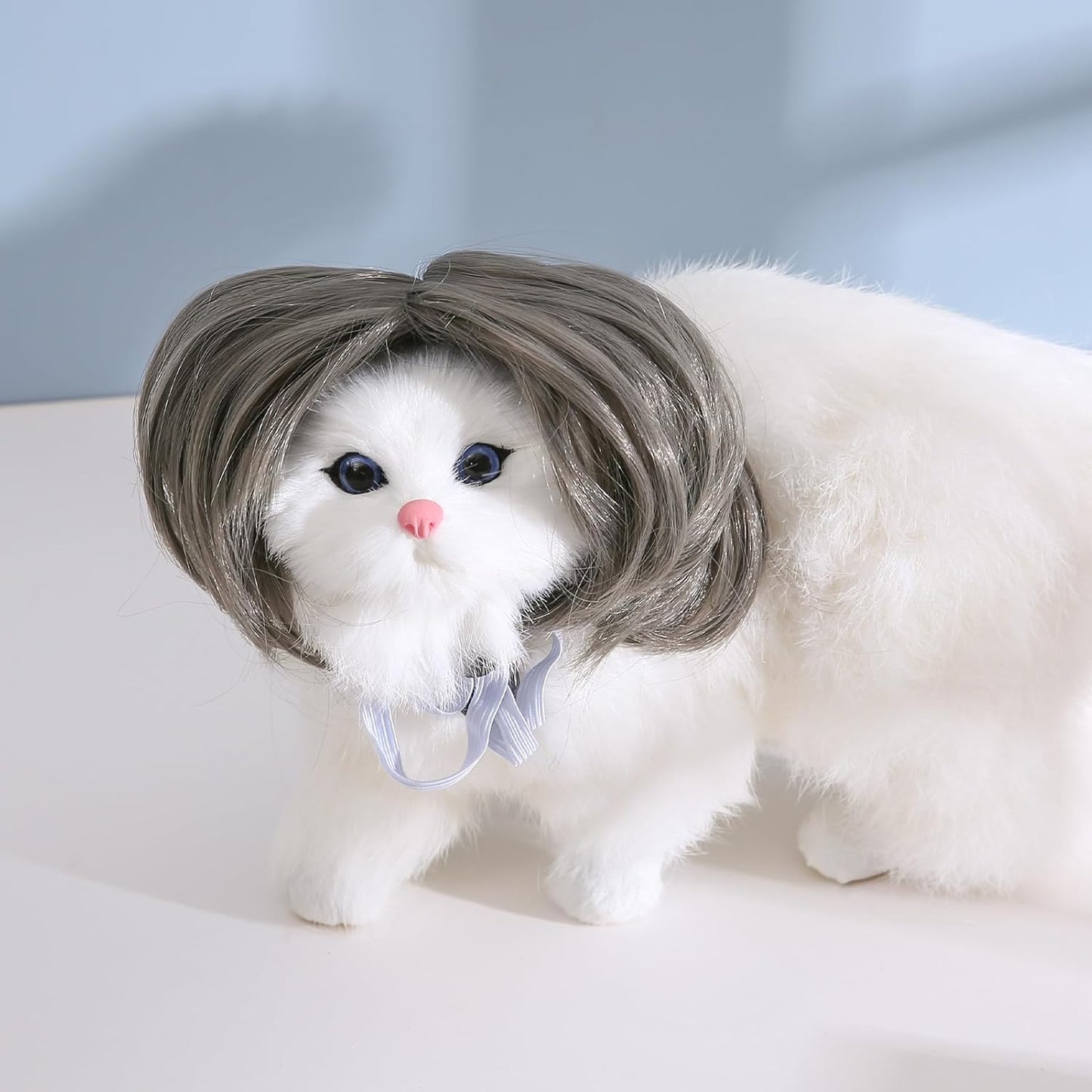 Funny Dog Cat Cosplay Wig, Perm Styling Dog Headwear,Wigs for Small Medium Dogs and Cats