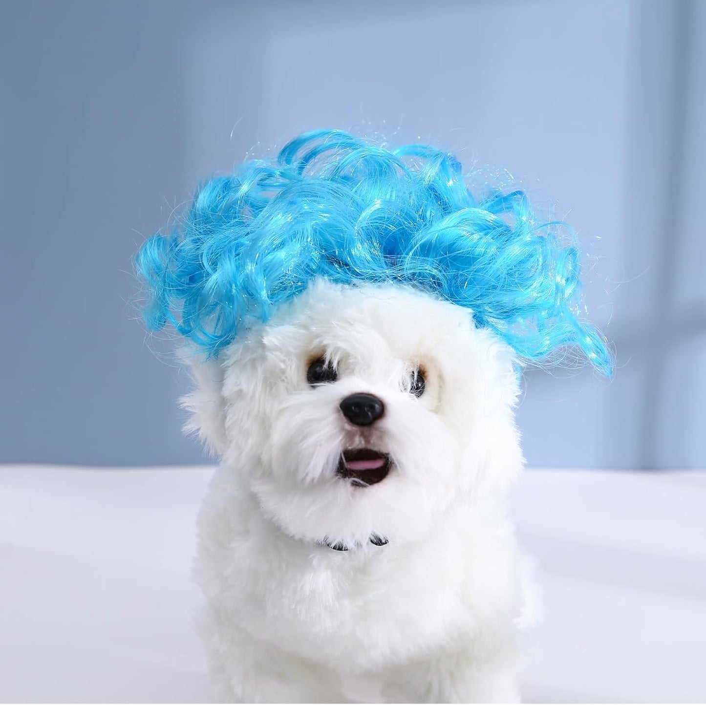Funny Dog Cat Cosplay Wig, Perm Styling Dog Headwear,Wigs for Small Medium Dogs and Cats