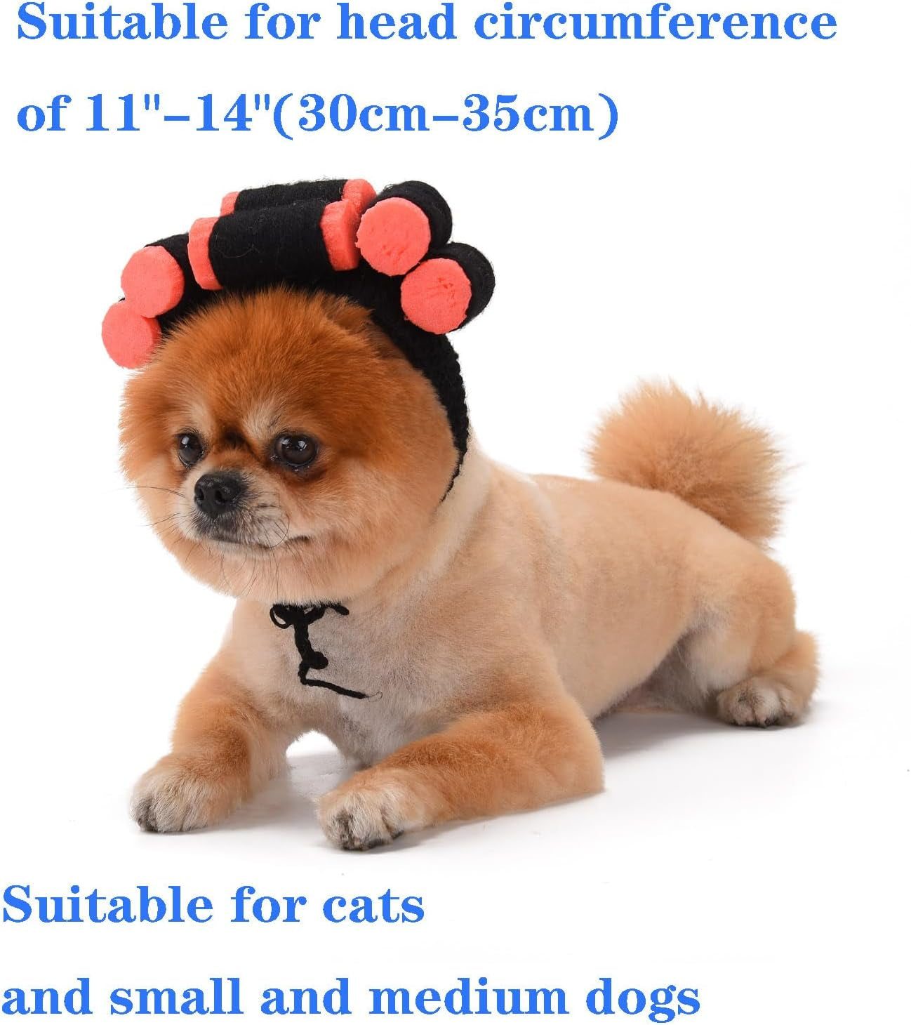 Funny Dog Cat Cosplay Wig, Perm Styling Dog Headwear,Wigs for Small Medium Dogs and Cats