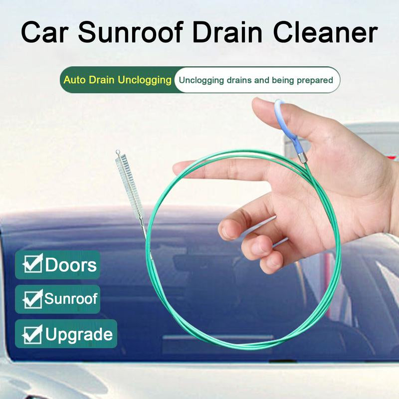 Car Sunroof Drain Clog Remover Flexible Car Sunroof Drain Cleaning Tool for Unclogging Hose Tube Long Nylon Brush for Windshield Wiper Tank Door
