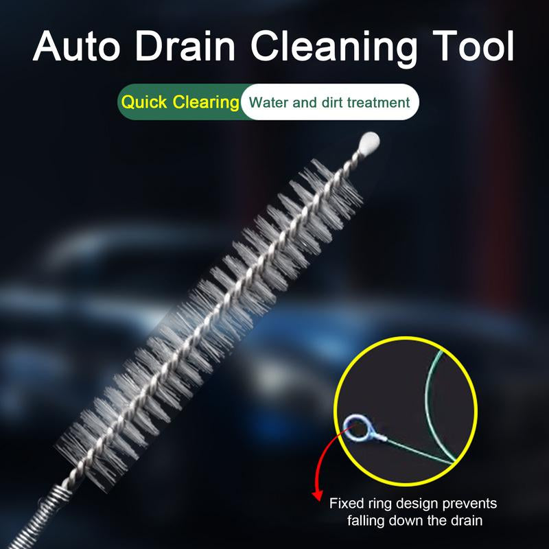 Car Sunroof Drain Clog Remover Flexible Car Sunroof Drain Cleaning Tool for Unclogging Hose Tube Long Nylon Brush for Windshield Wiper Tank Door