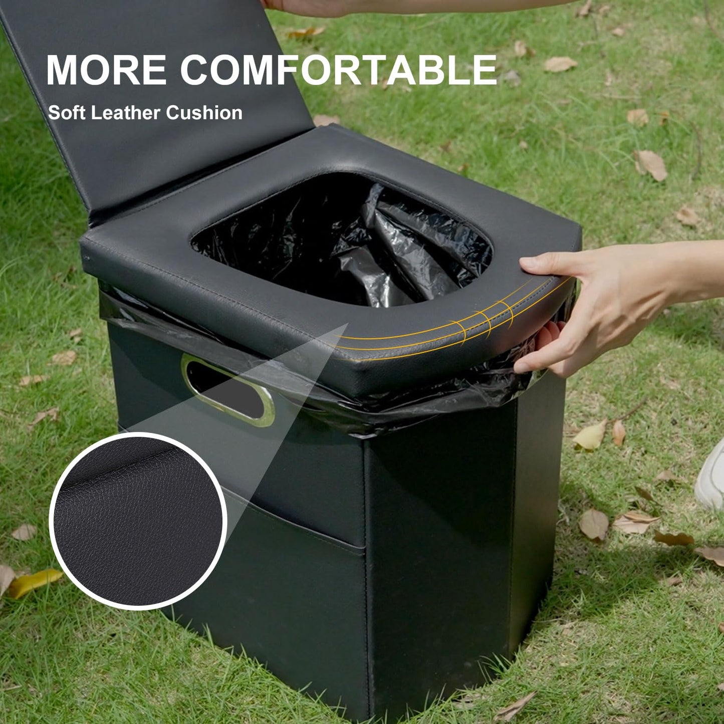 Ann Katy Upgrade XL Portable Toilet for Adults, Extra Large Portable Travel Floding Camping Toilet, Camping Tall Toilets with Lid for Kids Compact Potty for Car,Hiking,Beach,Toilet Storage Stool