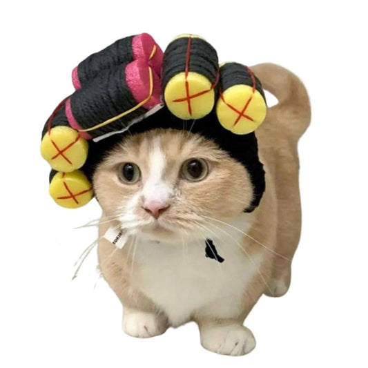 Cat Wig Funny Cute Cat Costume Hat Hair Roller Accessories Dress up Clothing Festival Party (Pink Roller)
